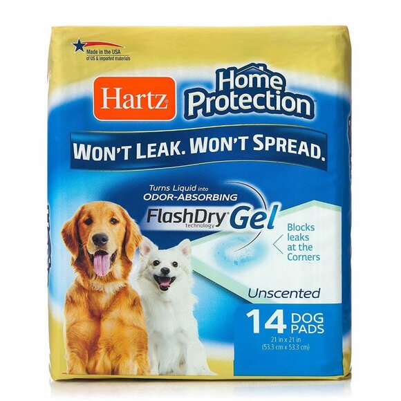 14 ct Hartz 21" X 21" Pets Training Pads Puppy Pads Unscented FlasDry Gel - Picture 1 of 1
